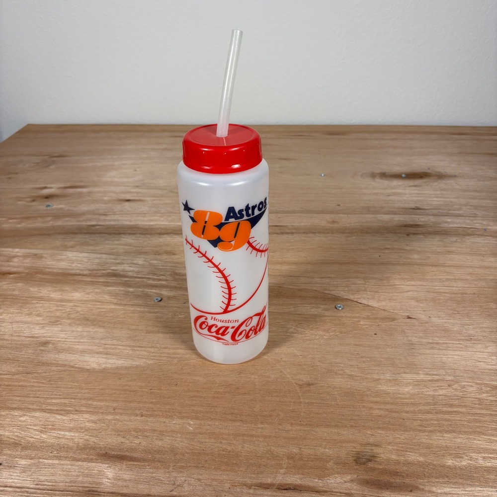 Vintage 1989 Houston Astros Coca-Cola Water Bottle 89 Schedule MLB Souvenir
